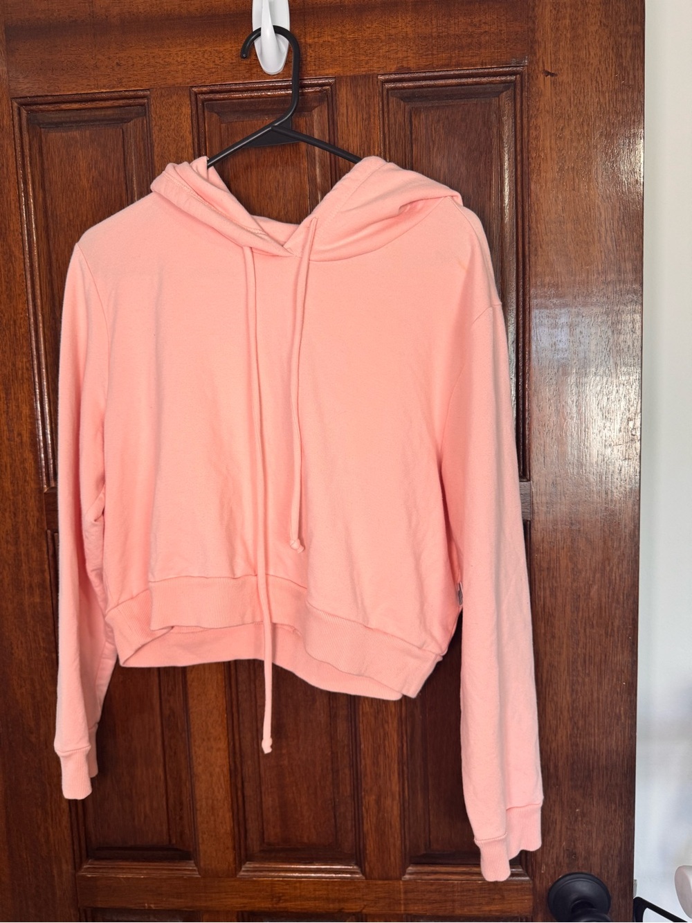 Good American Blush Cropped Hoodie